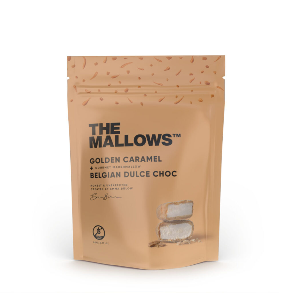 Christmas Calendars 5 The Mallows pose golden caramel gourmet marshmallows skumfiduser karamel salt dulce chokolade fra Emma Bülow Marshmallows caramel salted dulce chocolate Maldon sea salt