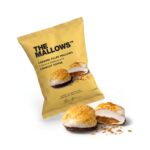 Caramel Filled Marshmallows Crunchy Toffee — enkeltpakket flowpack med karamelfyldte skumfiduser, chokolade og karamel toffee | The Mallows Emma Bülow