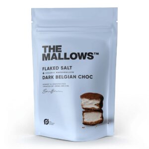 The Mallows Økologiske gourmet skumfiduser Flaked Salt large med mørk chokolade og maldonsalt fra Emma Bülow