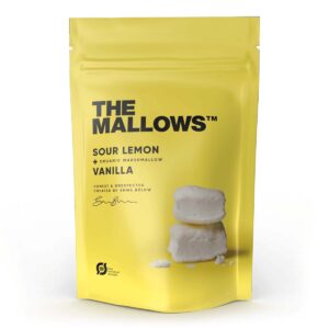 The Mallows Økologiske skumfiduser sour Lemon, citrus smag large marshmallows fra Emma Bülow