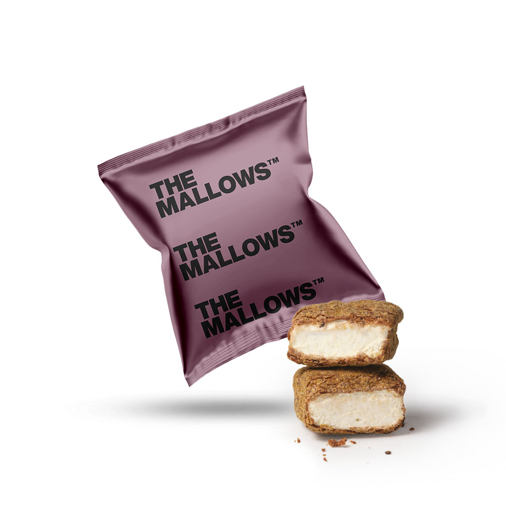 The Mallows Flowpacks Økologiske skumfiduser Dark Liqourice mælkechokolade og Lakrids, lakridsgranulat enkeltpakkede firmaslik belgisk chokolade Emma Bülow