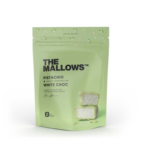 The Mallows Økologiske gourmet skumfiduser pistachio, hvid chokolade pistacie regular marshmallows fra Emma Bülow