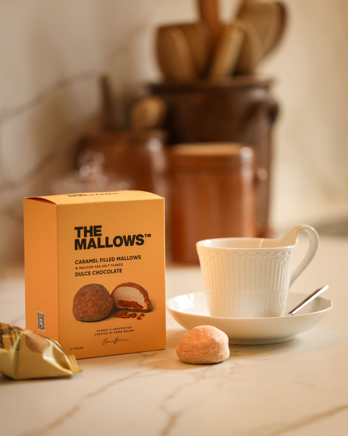 Caramel Filled Mallows - Dulce Chocolate malden sea salt flakes gourmet mallows marshmallows