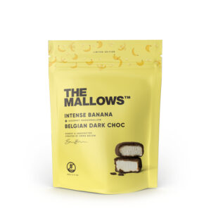 Banana+Dark Choc. Intense Banana Spring Limited close up Vanilla Marshmallows the mallows økologiske skumfiduser Skumfiduser vanilje the mallows limited emma bulow