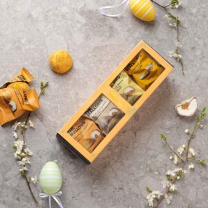 Spring Caramel Filled Mallows Gift box belgian chocolate marshmallows caramel b2b gave gift skumfiduser belgisk chokolade