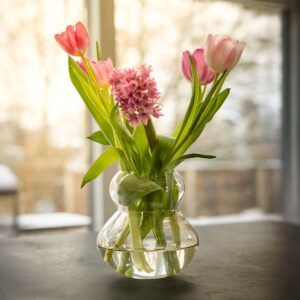 Glasvase - Pernille Bülow påske gave glasvase easter vase marshmallows caramel filled karamel fyldte skumfiduser
