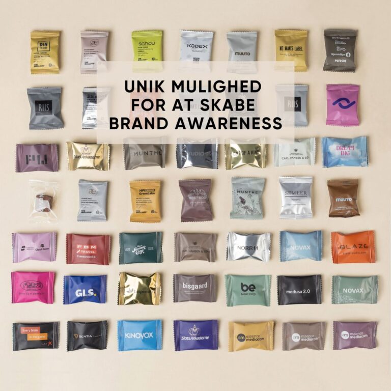 Private label Flowpack custom logo and design salted caramel chokolade chocolate marshmallows gourmet skumfiduser eget logo premium emma bülow lakrids