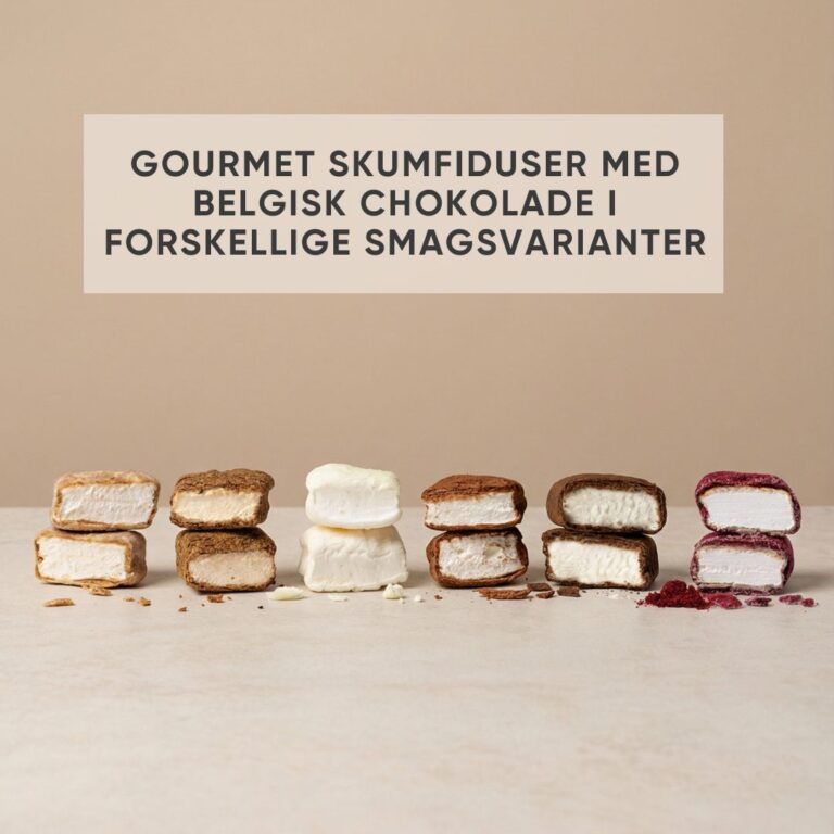 Private label Flowpack custom logo and design salted caramel chokolade chocolate marshmallows gourmet skumfiduser eget logo premium emma bülow lakrids