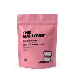 The Mallows skumfiduser blackcurrant solbær med hvid belgisk chokolade belgian white chocolate firmaslik flowpacks gourmet marshmallows Emma Bülow companygift