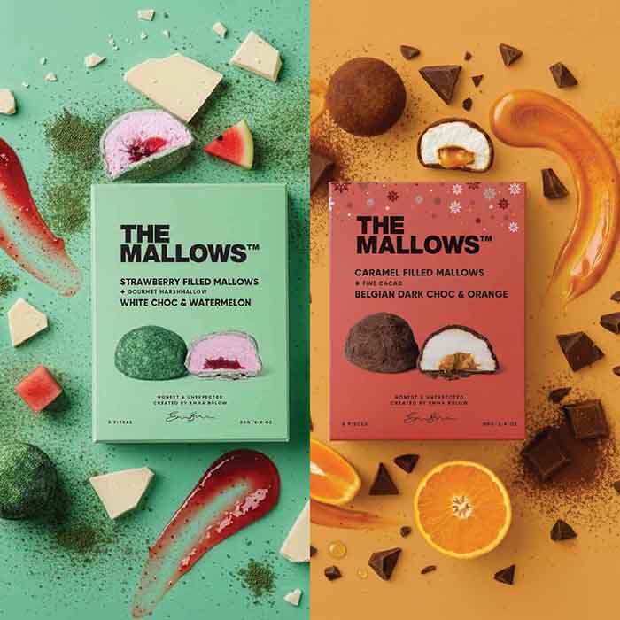 Caramel filled orange strawberry filled watermelon vandmelon appelsin karamel chokolade chocolate jordbær